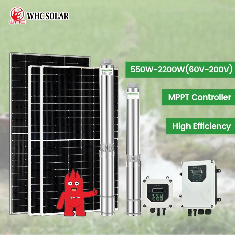 WHC Solar Powered Deep Well Water Pumps DC Submersible Solar Water Pump for Pumping with Solar Panels
WHC Solar Powered Deep Well Water Pumps DC Submersible Solar Water Pump for Pumping with Solar Panels