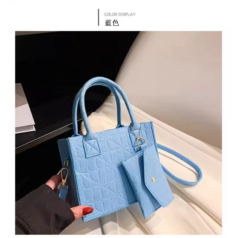 Новинка 2025, модная фетровая сумка на одно плечо, сумка через плечо, женская сумка через плечо, сумка для свекрухи, комплект из двух предметов
Новинка 2025, модная фетровая сумка на одно плечо, сумка через плечо, женская сумка через плечо, сумка для свекрухи, комплект из двух предметов