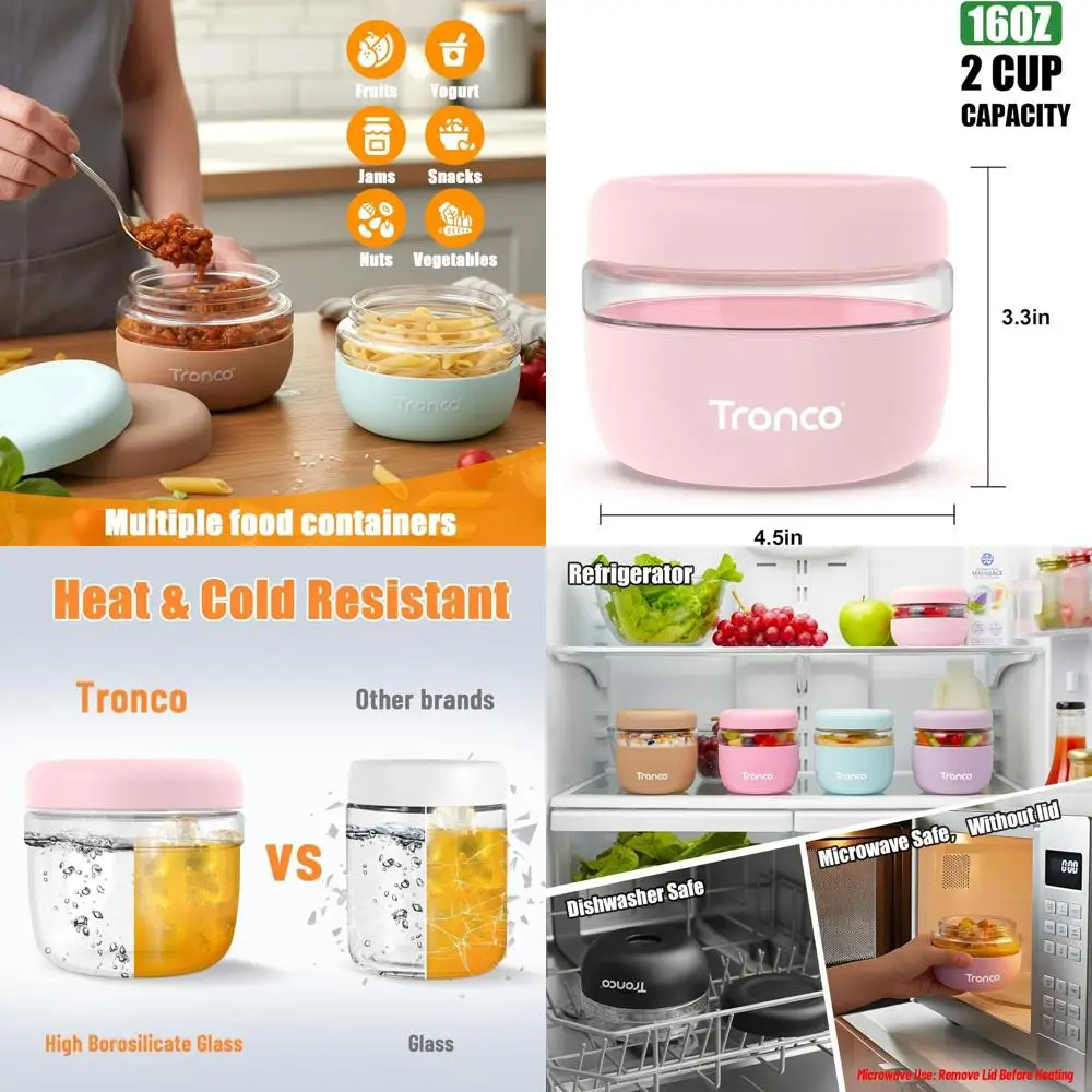 Набор из 4 стеклянных контейнеров для хранения продуктов объемом 16 унций с крышками, герметичные, не пропускающие протечки и разливы, идеально подходят для обедов, салатов, йогуртов, супов и т.д.
Набор из 4 стеклянных контейнеров для хранения продуктов объемом 16 унций с крышками, герметичные, не пропускающие протечки и разливы, идеально подходят для обедов, салатов, йогуртов, супов и т.д.