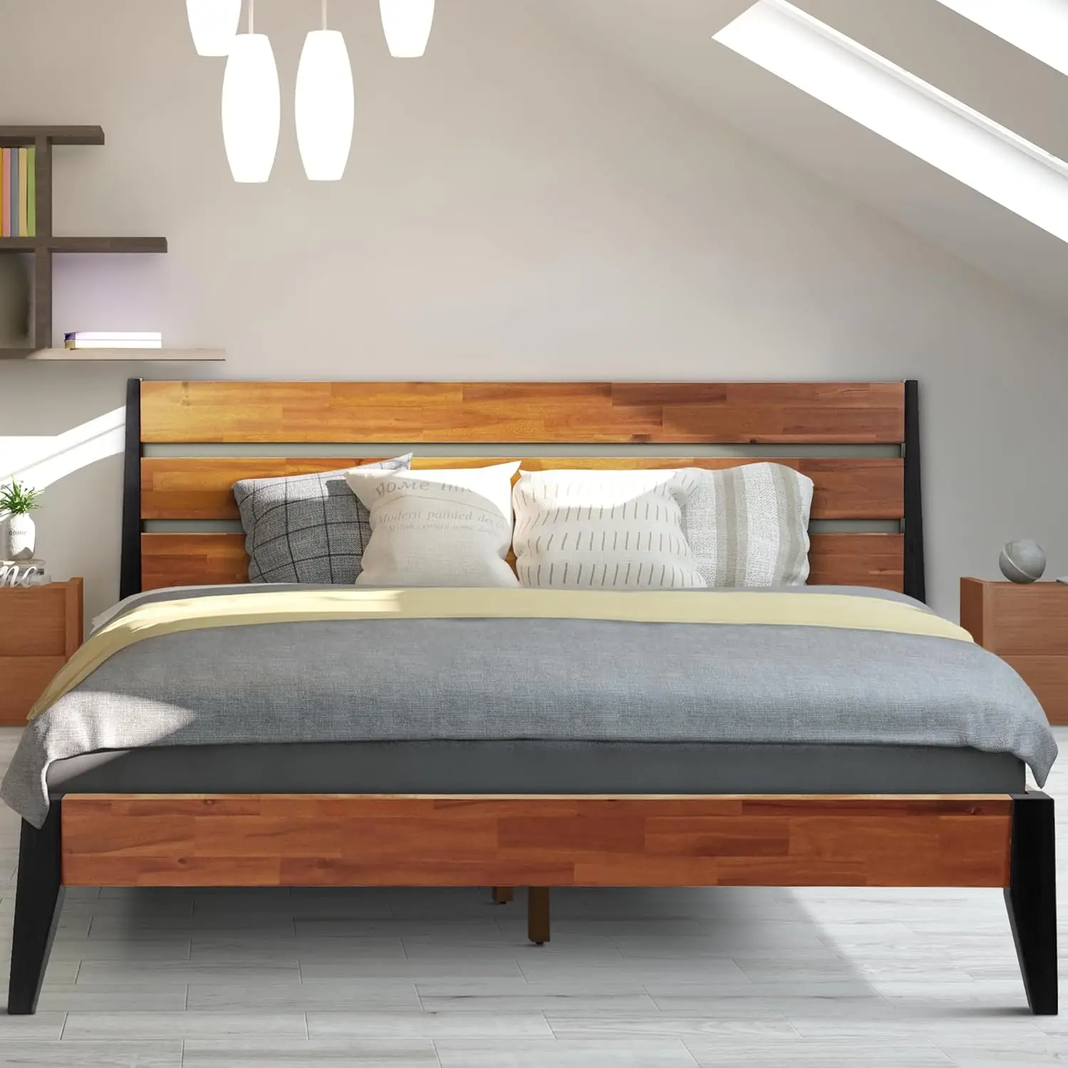 Acacia Emery Bed Frame with Headboard 100% Solid Wood Platform Bed, Scandinavian Bed Style with All Mattresses, Non-Slip and Noi
Acacia Emery Bed Frame with Headboard 100% Solid Wood Platform Bed, Scandinavian Bed Style with All Mattresses, Non-Slip and Noi