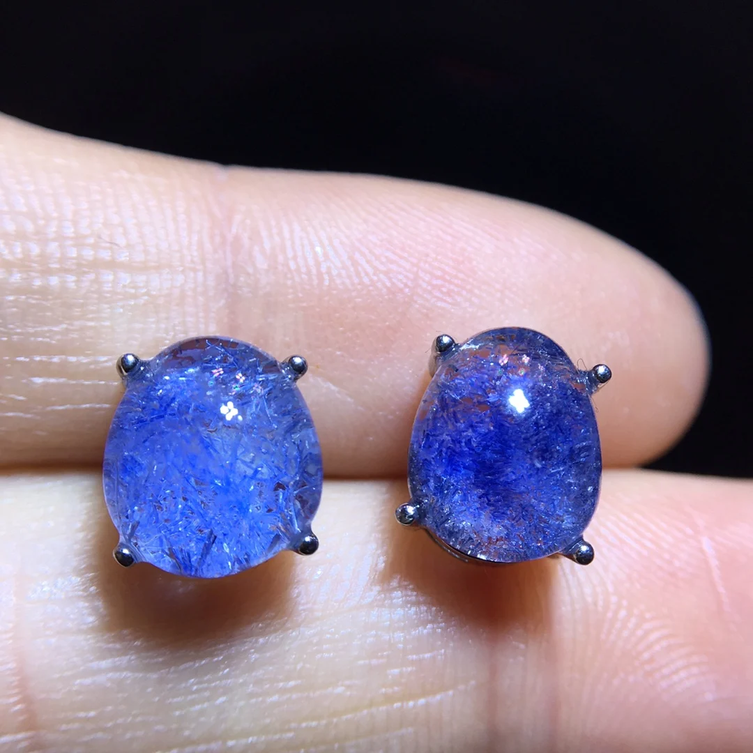 Natural Blue Rutilated Dumortierite Women Earrings Women Men 10/8.2mm Sterling Fashion Earring AAAAA
Natural Blue Rutilated Dumortierite Women Earrings Women Men 10/8.2mm Sterling Fashion Earring AAAAA