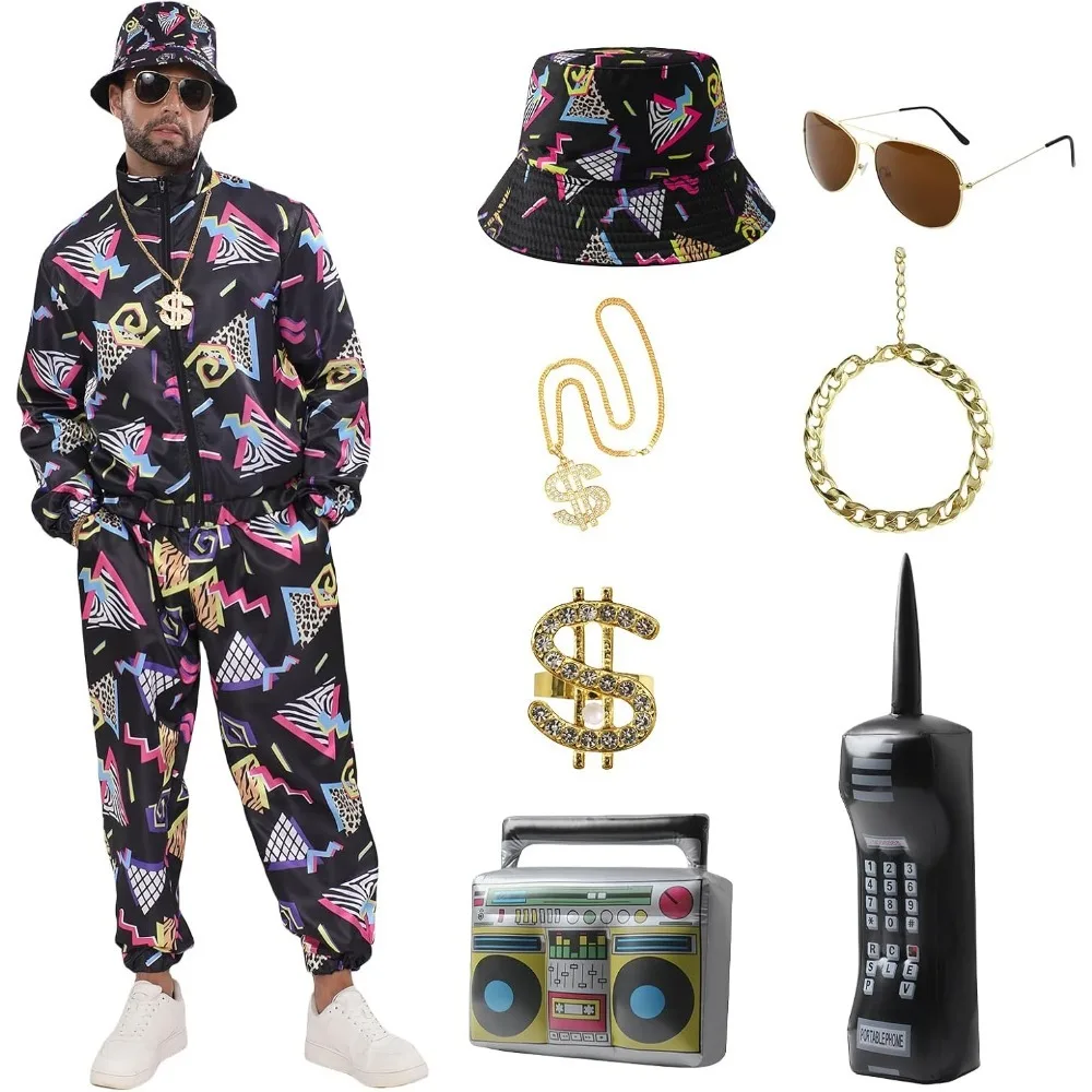Наряд 80-х 90-х годов для мужчин и женщин, спортивный костюм в стиле ретро для мужчин, ветровка в стиле хип-хоп, дискотека 90-х годов, спортивная одежда для вечеринки 
Наряд 80-х 90-х годов для мужчин и женщин, спортивный костюм в стиле ретро для мужчин, ветровка в стиле хип-хоп, дискотека 90-х годов, спортивная одежда для вечеринки