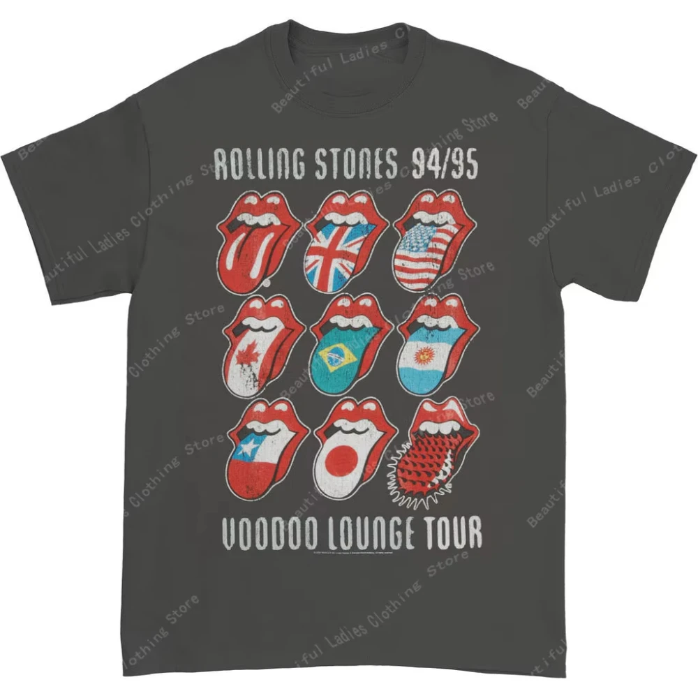 Летняя футболка с короткими рукавами и принтом Rolling Stones Voodoo Lounge Tongues, летние мужские и женские повседневные модные хлопковые футболки
Летняя футболка с короткими рукавами и принтом Rolling Stones Voodoo Lounge Tongues, летние мужские и женские повседневные модные хлопковые футболки