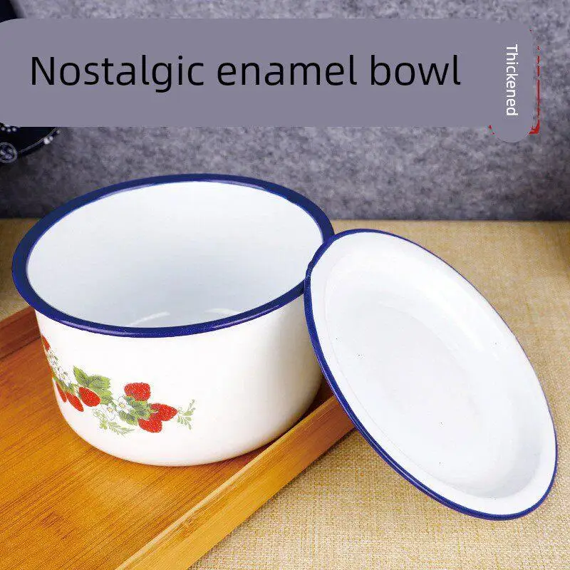 Retro Enamel Soup Bowl with Lid Fast Food Cup Old Style Lunch Box Pork Fat Jar Home Use Enamel Basin Instant Noodles Bowl
Retro Enamel Soup Bowl with Lid Fast Food Cup Old Style Lunch Box Pork Fat Jar Home Use Enamel Basin Instant Noodles Bowl