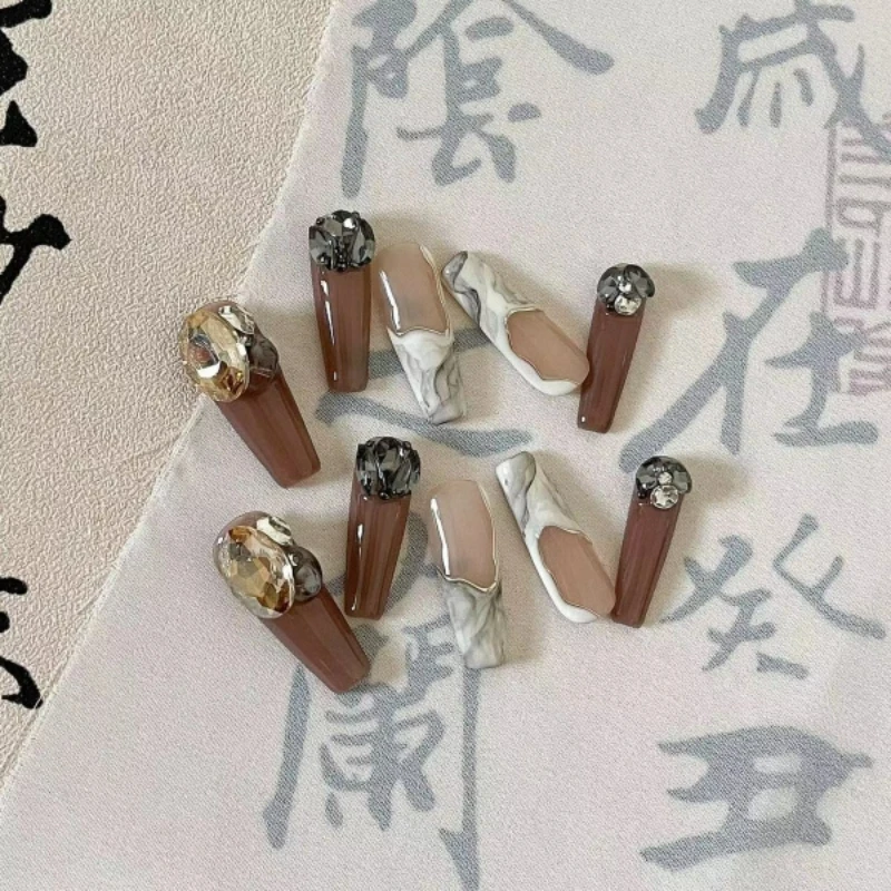 *Pure handmade manicure wearing nail fake nail patch Chinese ink painting style autumn and winter coffee color retro
*Pure handmade manicure wearing nail fake nail patch Chinese ink painting style autumn and winter coffee color retro