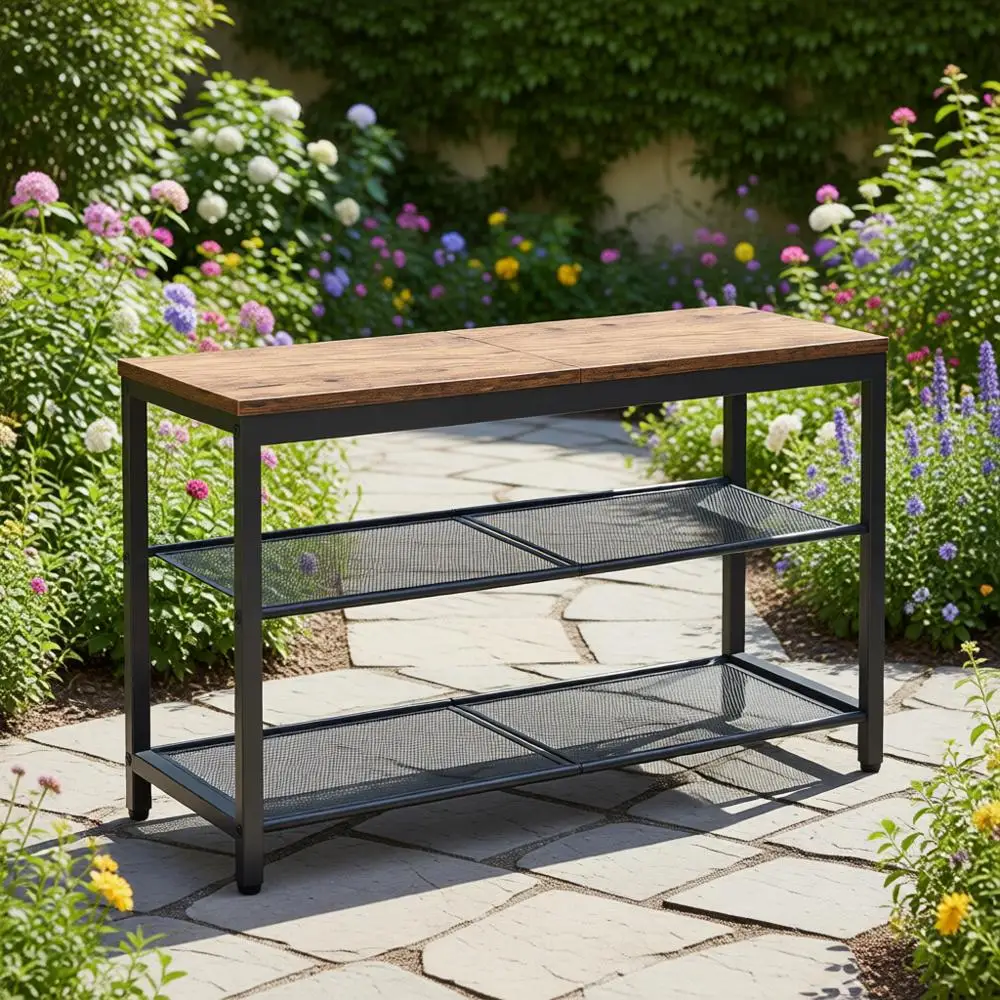 3-Tier Shoe Storage Bench with Mesh Shelves, 29.5 Entryway Organizer for Rustic Brown Decor
3-Tier Shoe Storage Bench with Mesh Shelves, 29.5 Entryway Organizer for Rustic Brown Decor