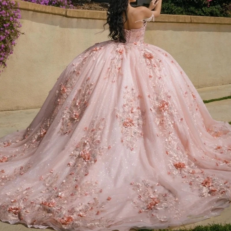 Customized Luxury Blush Quinceanera Dresses Ball Gown Flower Applique Sweep Train Women Prom Birthday Paty Dress Occasion Wear
Customized Luxury Blush Quinceanera Dresses Ball Gown Flower Applique Sweep Train Women Prom Birthday Paty Dress Occasion Wear