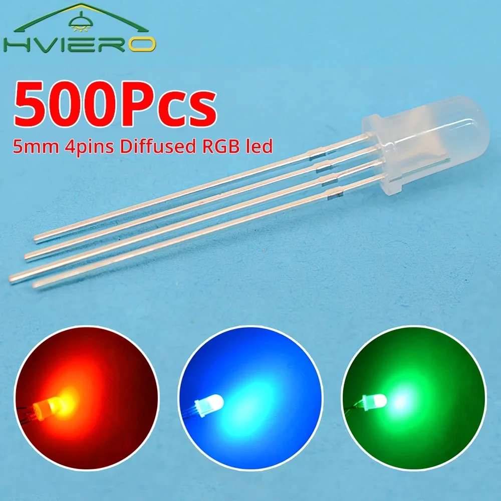 500Pcs RGB Tri-Color Common Cathode Anode Bulbs LED F5 5mm 4pin Diffused Round DC 3V Red Green Blue Emitting Diodes Lamps Inline
500Pcs RGB Tri-Color Common Cathode Anode Bulbs LED F5 5mm 4pin Diffused Round DC 3V Red Green Blue Emitting Diodes Lamps Inline