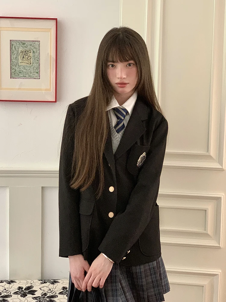 Tokyo Seasonal Record Women's Black Jk Suit Jacket School Uniform Style Long Sleeve Button up Thermal Polyester Coat with Ski...
Tokyo Seasonal Record Women's Black Jk Suit Jacket School Uniform Style Long Sleeve Button up Thermal Polyester Coat with Ski...