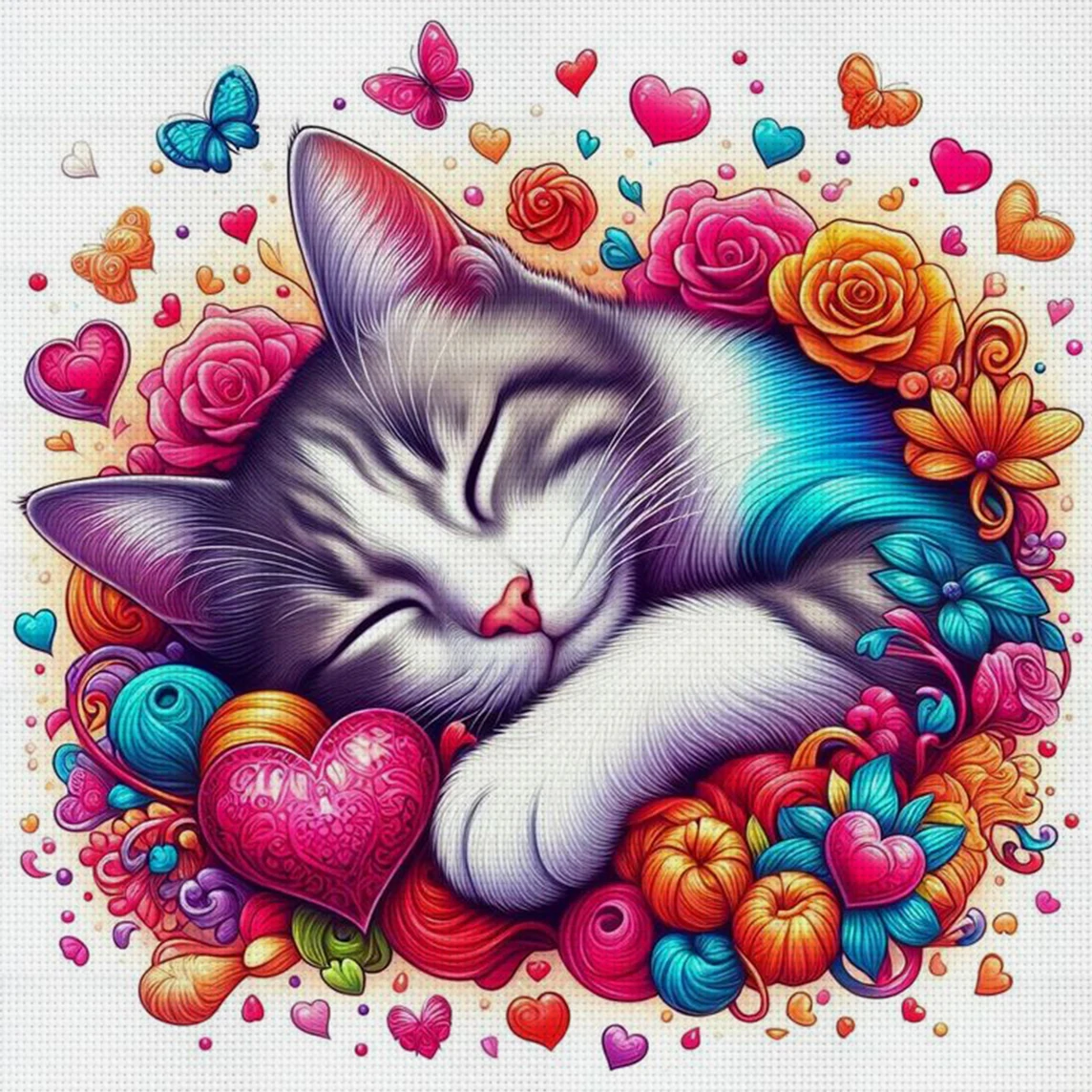 Floral Dreamy Cat Cross Stitch Kit DIY 11CT Embroidery Home Wall Decor Gift Handmade Material Frameless Semi-Finished 36×36cm
Floral Dreamy Cat Cross Stitch Kit DIY 11CT Embroidery Home Wall Decor Gift Handmade Material Frameless Semi-Finished 36×36cm
