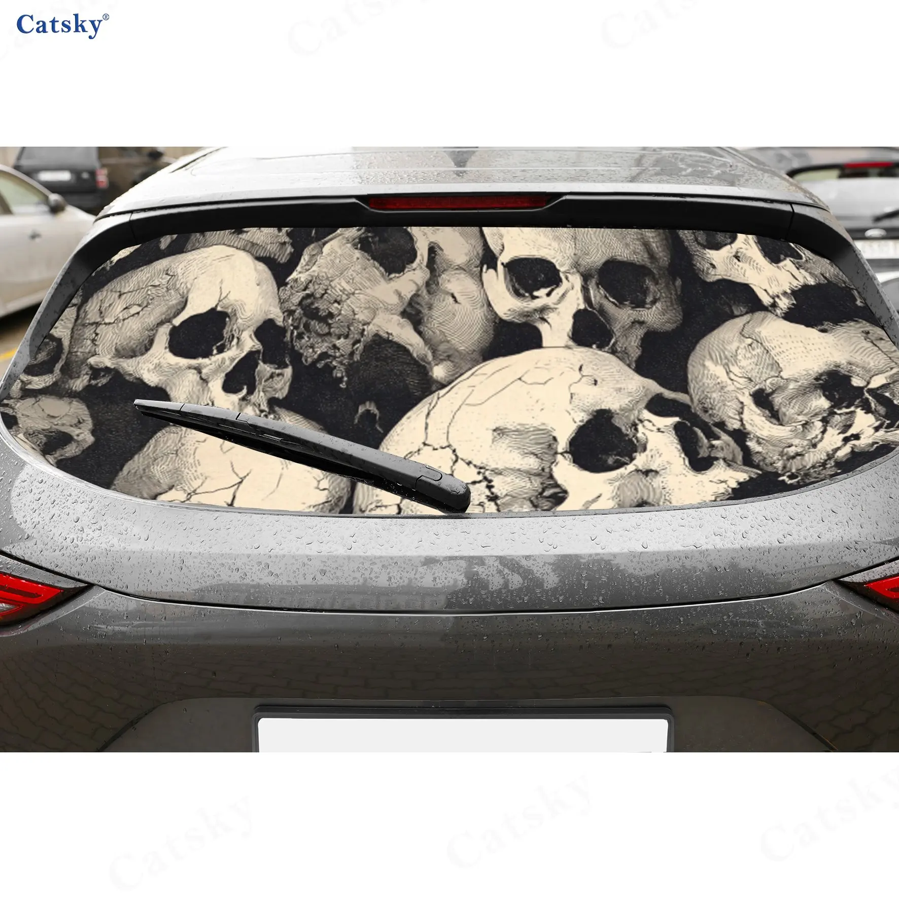 Retro Skull Pile Dark Style PVC Perforated Car Vinyl Wraps, Durable Car Rear Windshield Sticker, Waterproof Car Rear Window Deca
Retro Skull Pile Dark Style PVC Perforated Car Vinyl Wraps, Durable Car Rear Windshield Sticker, Waterproof Car Rear Window Deca