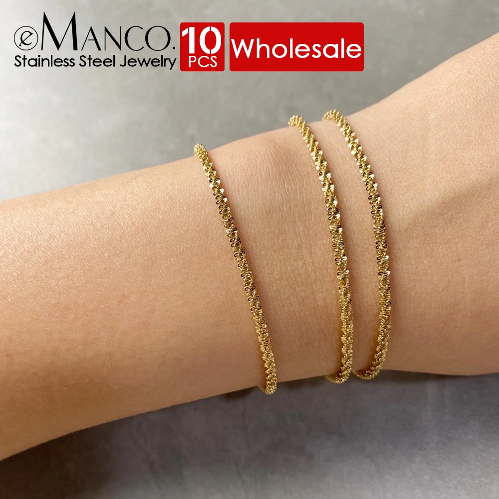 eManco 10PCS 2.4MM Cauliflower Chain Adjustable Women's Bracelet Stainless Steel Fine Fashion Jewelry Wedding Party Favors
eManco 10PCS 2.4MM Cauliflower Chain Adjustable Women's Bracelet Stainless Steel Fine Fashion Jewelry Wedding Party Favors