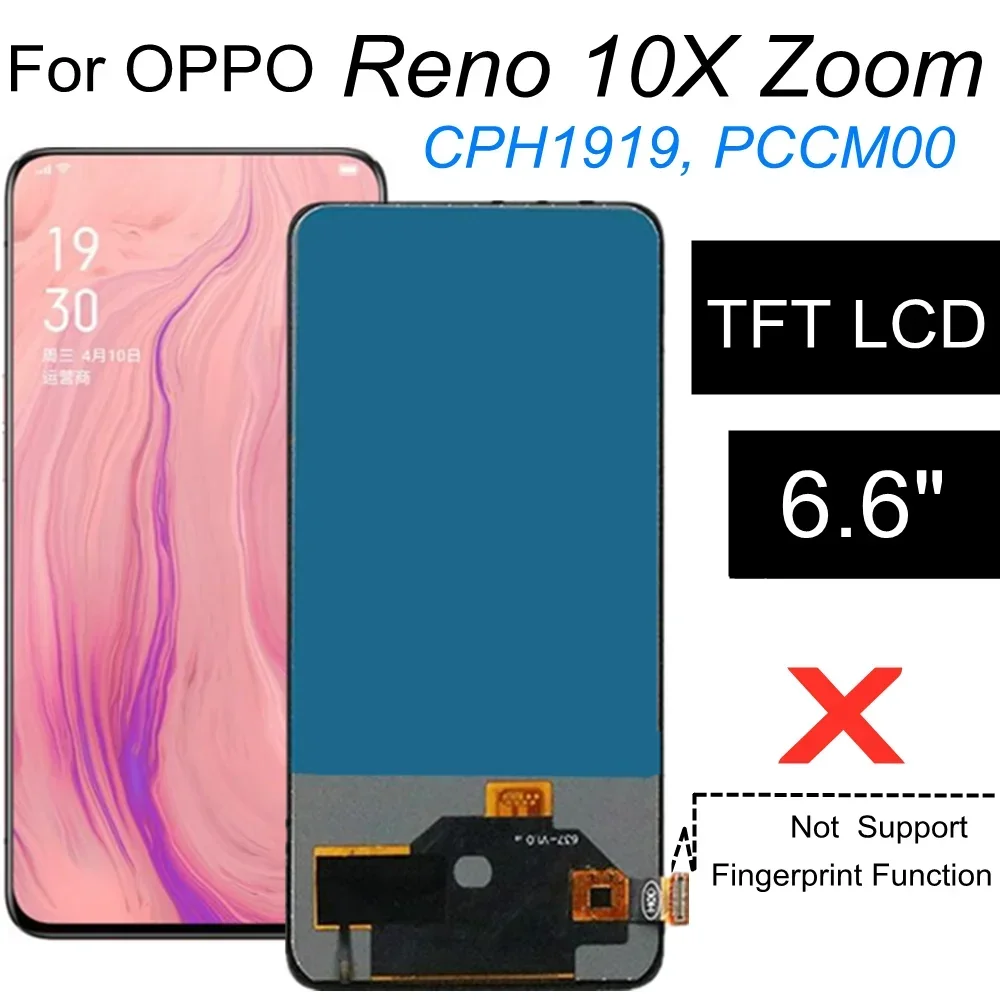 TFT LCD For OPPO Reno 10x Zoom CPH1919 PCCM00 LCD Display Touch Screen Digitizer Assembly Replacement for phone 6.6"
TFT LCD For OPPO Reno 10x Zoom CPH1919 PCCM00 LCD Display Touch Screen Digitizer Assembly Replacement for phone 6.6"