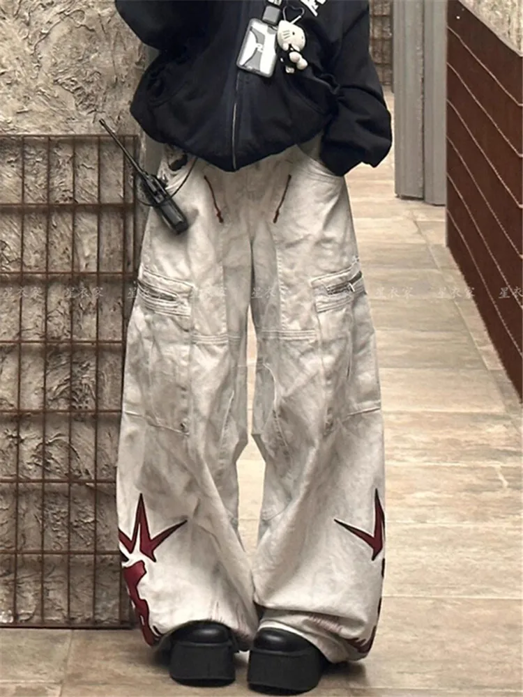 Women Jeans Parachute Cargo Pants Men Hip Hop Wide Leg Trousers Male Denim Pants Streetwear Loose Oversize Korean Hip Hop
Women Jeans Parachute Cargo Pants Men Hip Hop Wide Leg Trousers Male Denim Pants Streetwear Loose Oversize Korean Hip Hop