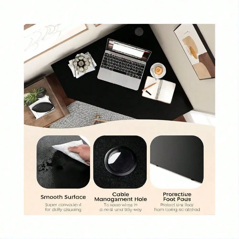 Desk, SpaceSaving Corner Office Desk With Storage, Black, MultiUse Home Office
Desk, SpaceSaving Corner Office Desk With Storage, Black, MultiUse Home Office