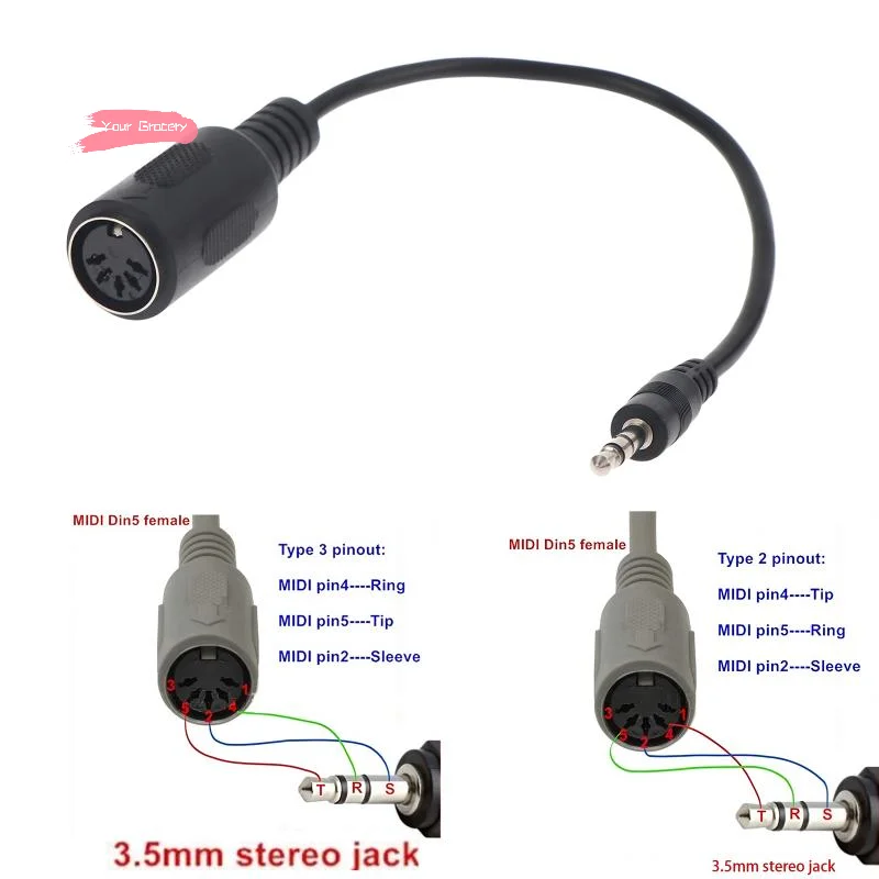 Y-MIDI Din 5 To 3.5mm TRS Converter Cable Anti-interference Audio Adapter For Musical Instrument MIDI Device Studio Use
Y-MIDI Din 5 To 3.5mm TRS Converter Cable Anti-interference Audio Adapter For Musical Instrument MIDI Device Studio Use