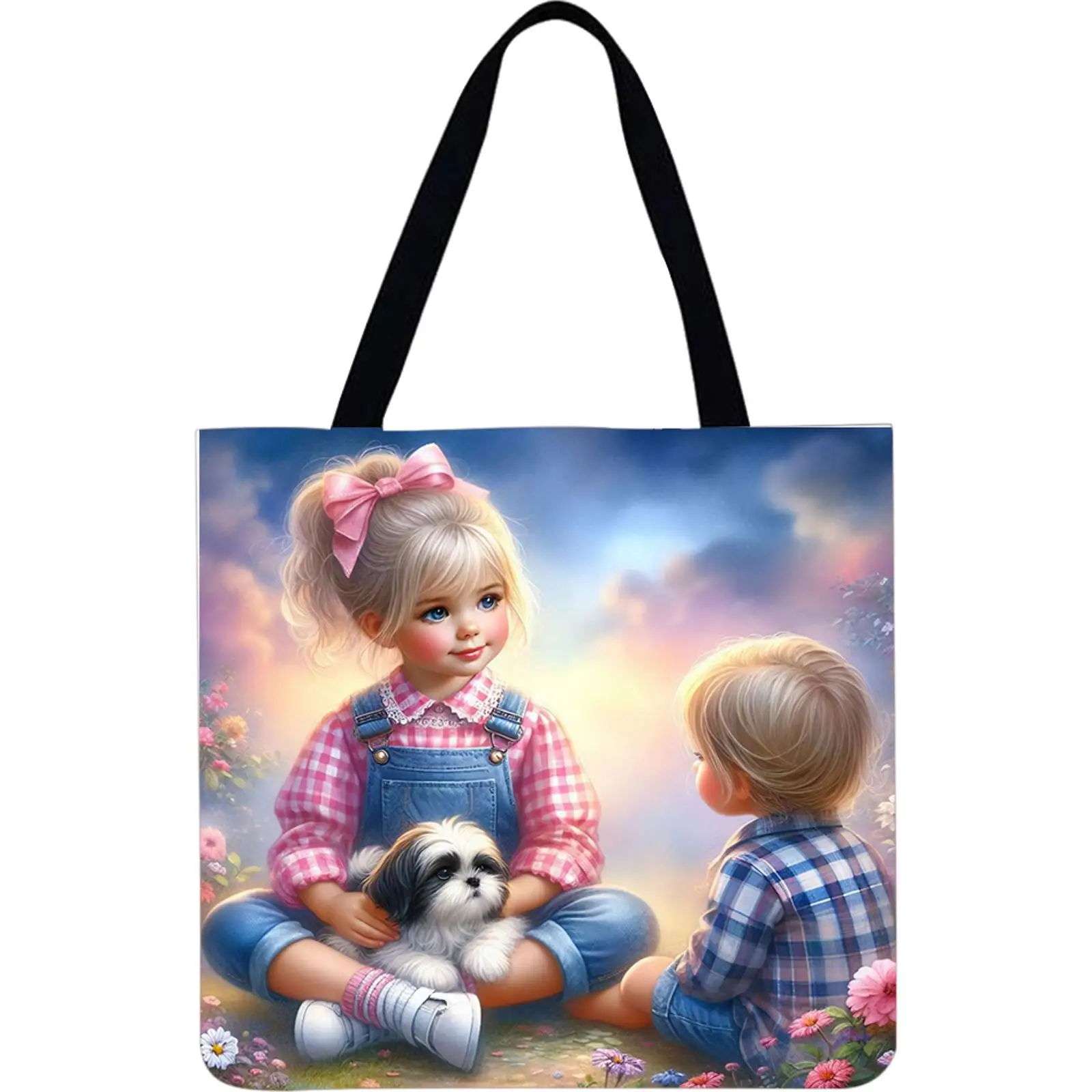 4pcs Girl and Dog Linen Tote Bag Handbag Large Women Shopping Shoulder Bags
4pcs Girl and Dog Linen Tote Bag Handbag Large Women Shopping Shoulder Bags