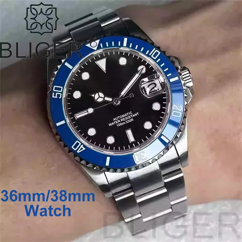 BLIGER 36mm 38mm Dive Watch For Men Rotating Bezel Sapphire Glass Date LuminousDial NH35 PT5000 Mechanical Wristwatch Waterproof
BLIGER 36mm 38mm Dive Watch For Men Rotating Bezel Sapphire Glass Date LuminousDial NH35 PT5000 Mechanical Wristwatch Waterproof