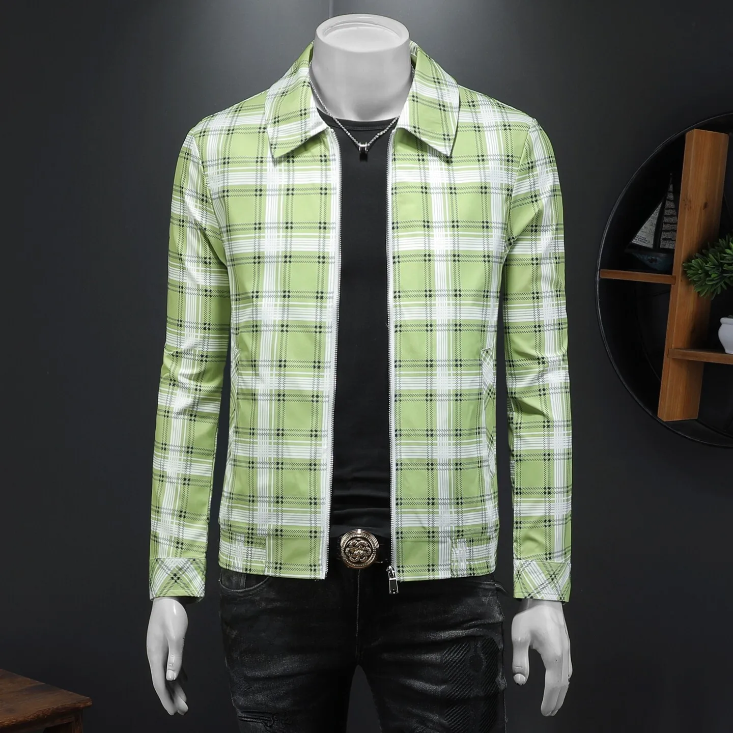 Faionable Men's Spring Autumn Turn-down Collar Jaet Luxury Polyester Fiber Long Sve Zipper Closure Outerwear Coat
Faionable Men's Spring Autumn Turn-down Collar Jaet Luxury Polyester Fiber Long Sve Zipper Closure Outerwear Coat