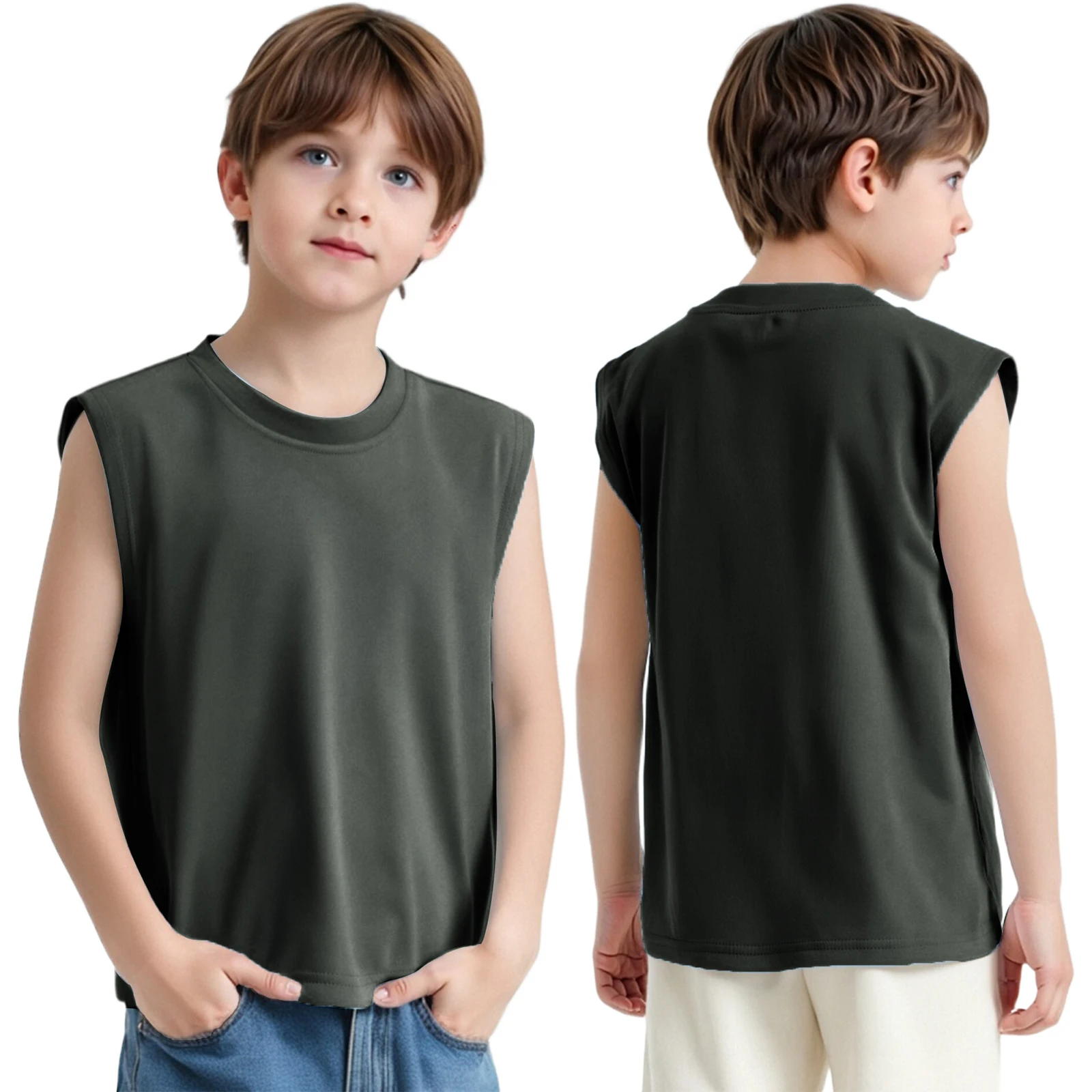 Children Kids Boys Cotton Tank Top Round Neck Sleeveless Solid Color Moisture-Wicking Athletic Tops for Workout Exercise Running
Children Kids Boys Cotton Tank Top Round Neck Sleeveless Solid Color Moisture-Wicking Athletic Tops for Workout Exercise Running