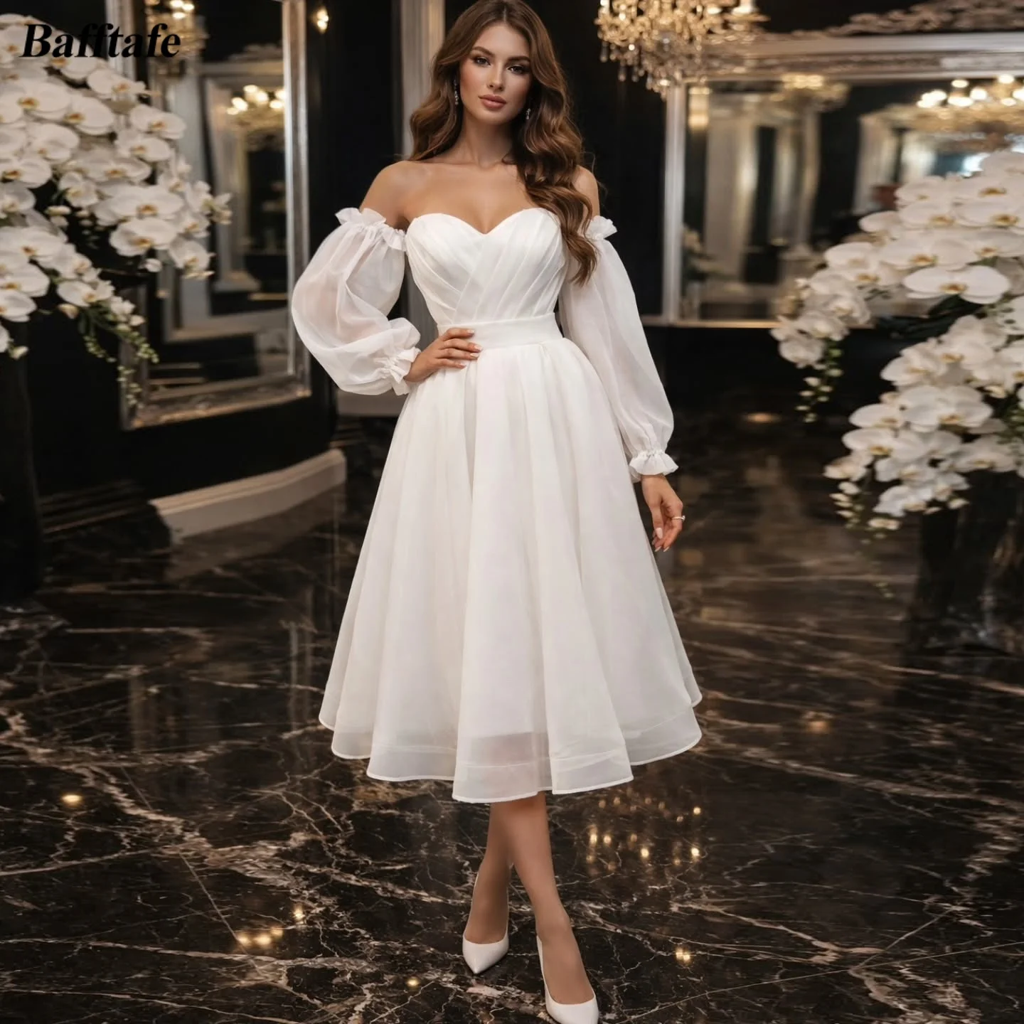 Bafftafe A Line Organza Short Prom Dresses Customized Long Sleeves Women's Occasion Party Dress Formal Birthday Evening Gowns
Bafftafe A Line Organza Short Prom Dresses Customized Long Sleeves Women's Occasion Party Dress Formal Birthday Evening Gowns