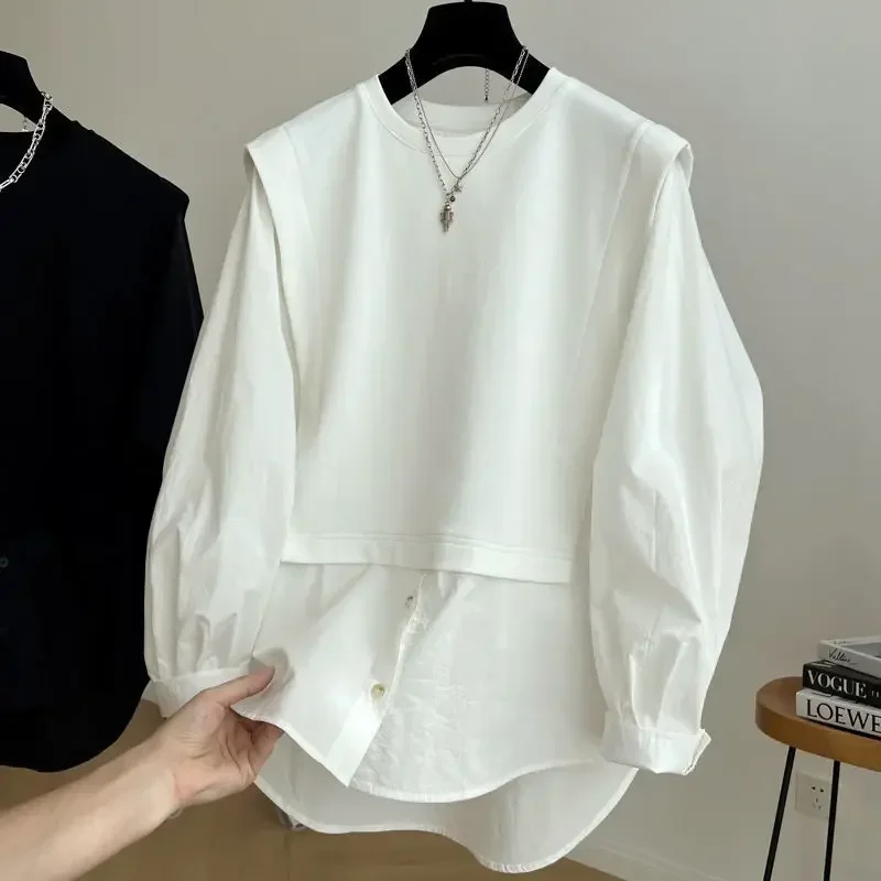 New Patchwork Fake Two Loose Doll Shirts Black White Sudaderas Para Mujer Grunge Sweatshirt Y2k Oversized Hoodies Top
New Patchwork Fake Two Loose Doll Shirts Black White Sudaderas Para Mujer Grunge Sweatshirt Y2k Oversized Hoodies Top