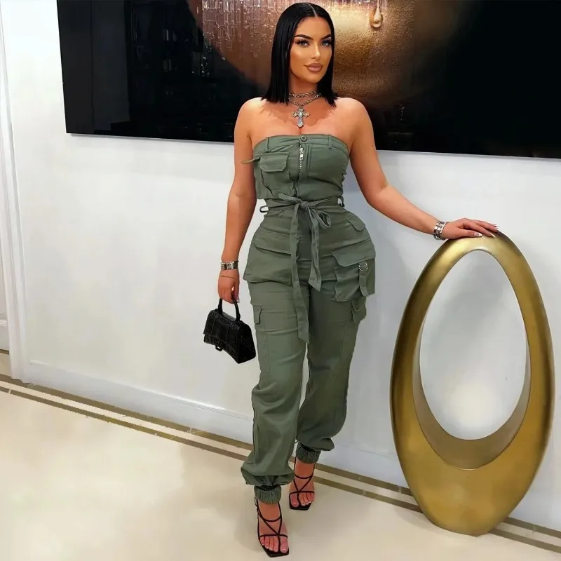 Leosoxs Women's Sleeveless Strapless Sashes Cargo Jumpsuits 2025 Summer Outfits Night Club Streetwear One Piece Rompers
Leosoxs Women's Sleeveless Strapless Sashes Cargo Jumpsuits 2025 Summer Outfits Night Club Streetwear One Piece Rompers