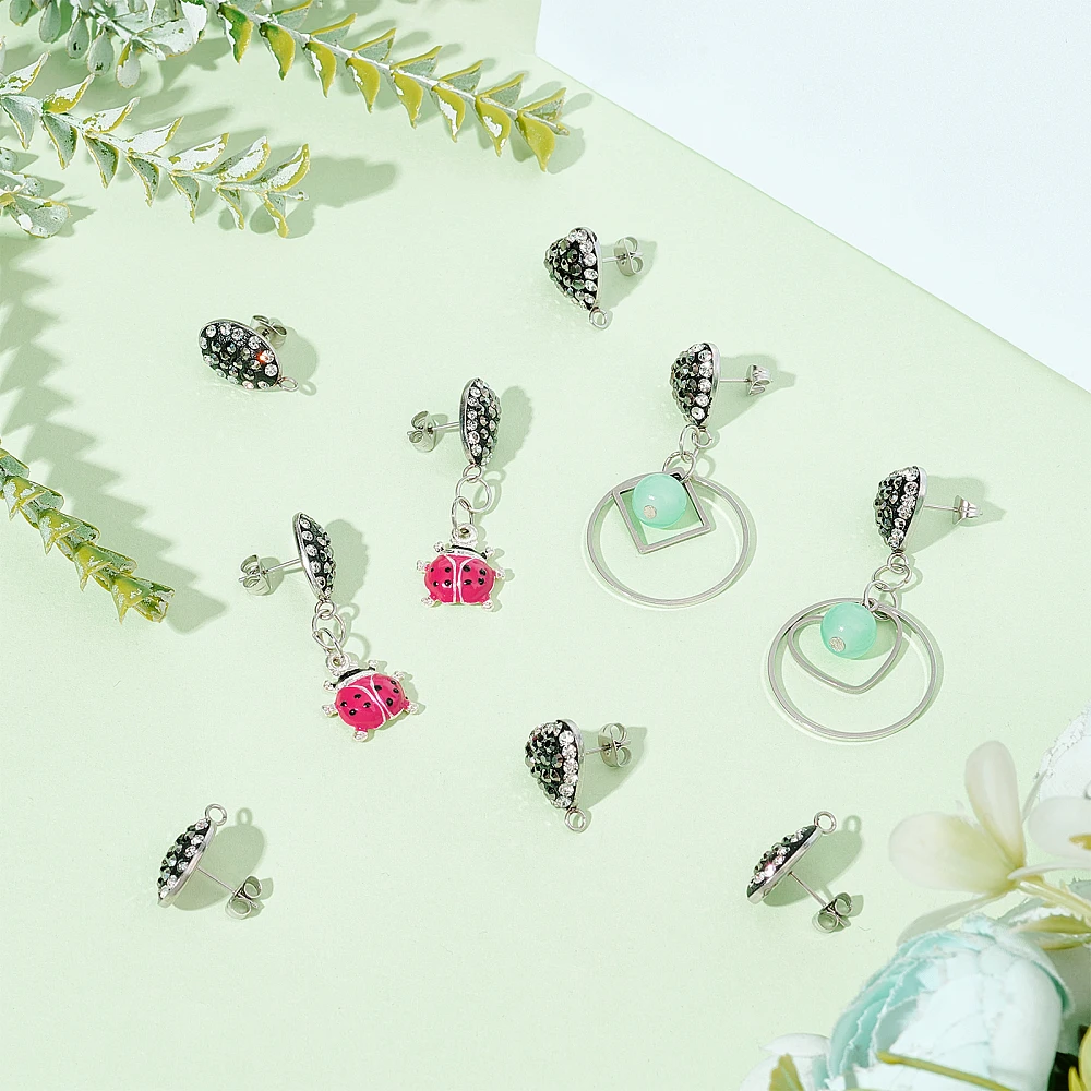 8Pair 2 Style Polymer Clay Rhinestone Stud Earring Findings with Stainless Steel Findings and Loop Heart & Oval with 20Pcs
8Pair 2 Style Polymer Clay Rhinestone Stud Earring Findings with Stainless Steel Findings and Loop Heart & Oval with 20Pcs