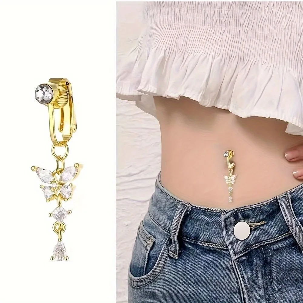 Body Fashion Butterfly Design Clip On Belly Button Non Piercing Stainless Steel Fake Belly Ring Zircon Navel Rings Body Jewelry
Body Fashion Butterfly Design Clip On Belly Button Non Piercing Stainless Steel Fake Belly Ring Zircon Navel Rings Body Jewelry