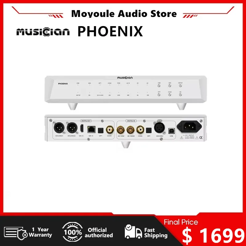 MUSICIAN PHOENIX High Performance Digital Interface FPGA DSP ARM STM32F446 OCXO Multiple Input EMP240 DAC Chip I2S Interface
MUSICIAN PHOENIX High Performance Digital Interface FPGA DSP ARM STM32F446 OCXO Multiple Input EMP240 DAC Chip I2S Interface