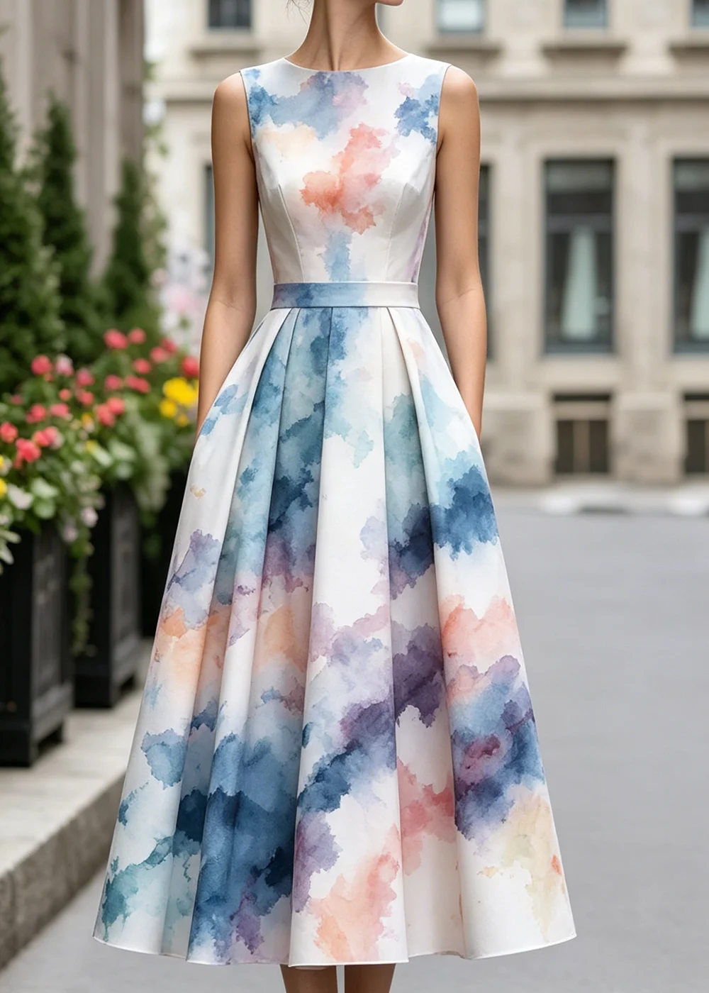 Women's Chic Summer Sleeveless Watercolor Print Sexy A-Line Midi Dress Casual Versatile Slim Formal Evening Dress Clothing
Women's Chic Summer Sleeveless Watercolor Print Sexy A-Line Midi Dress Casual Versatile Slim Formal Evening Dress Clothing