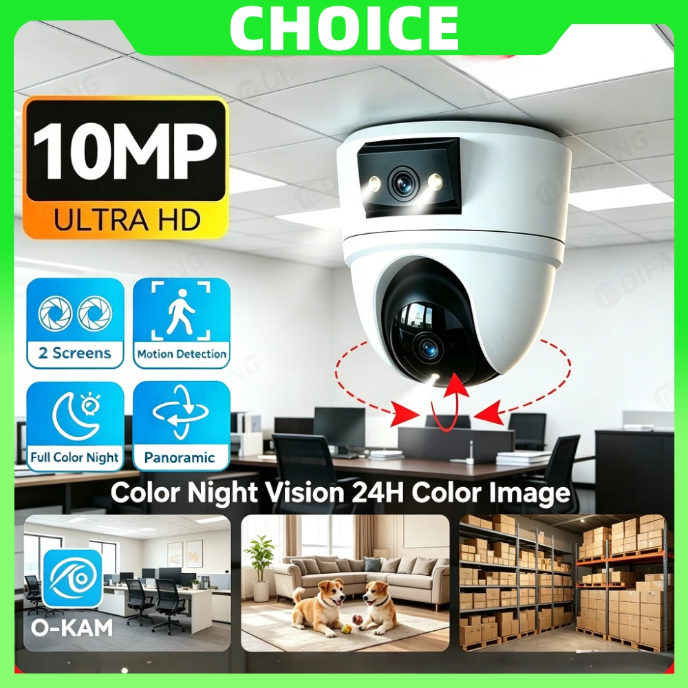 10MP 4K Dual Lens Baby Monitor Camera Wide-View Night Vision 2 Way Audio Pet Cam Smart Indoor WiFi IP Security Cam For Nursery
10MP 4K Dual Lens Baby Monitor Camera Wide-View Night Vision 2 Way Audio Pet Cam Smart Indoor WiFi IP Security Cam For Nursery