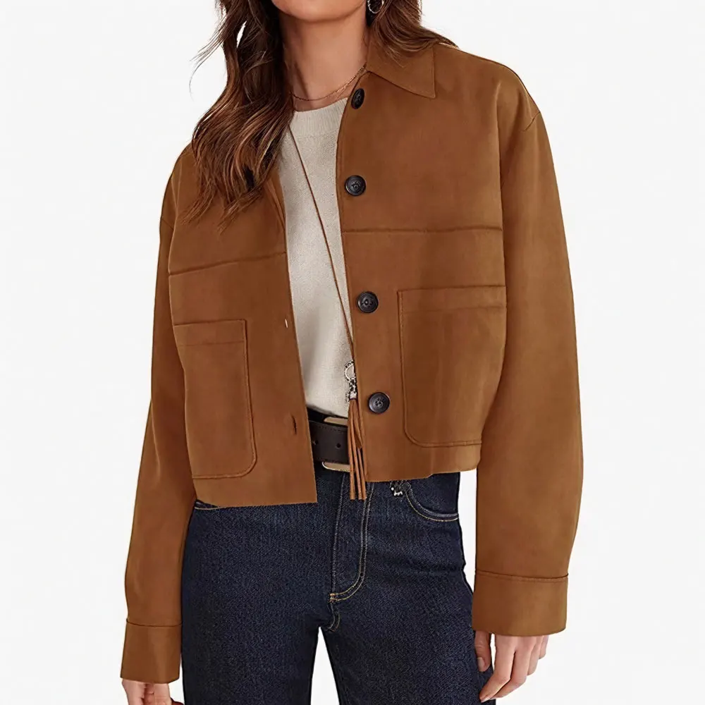 Casual Suede Jacket Women's Autumn Winter New Style Pocket Flip Collar Versatile Outerwear Quirky Design Fashionable Top
Casual Suede Jacket Women's Autumn Winter New Style Pocket Flip Collar Versatile Outerwear Quirky Design Fashionable Top