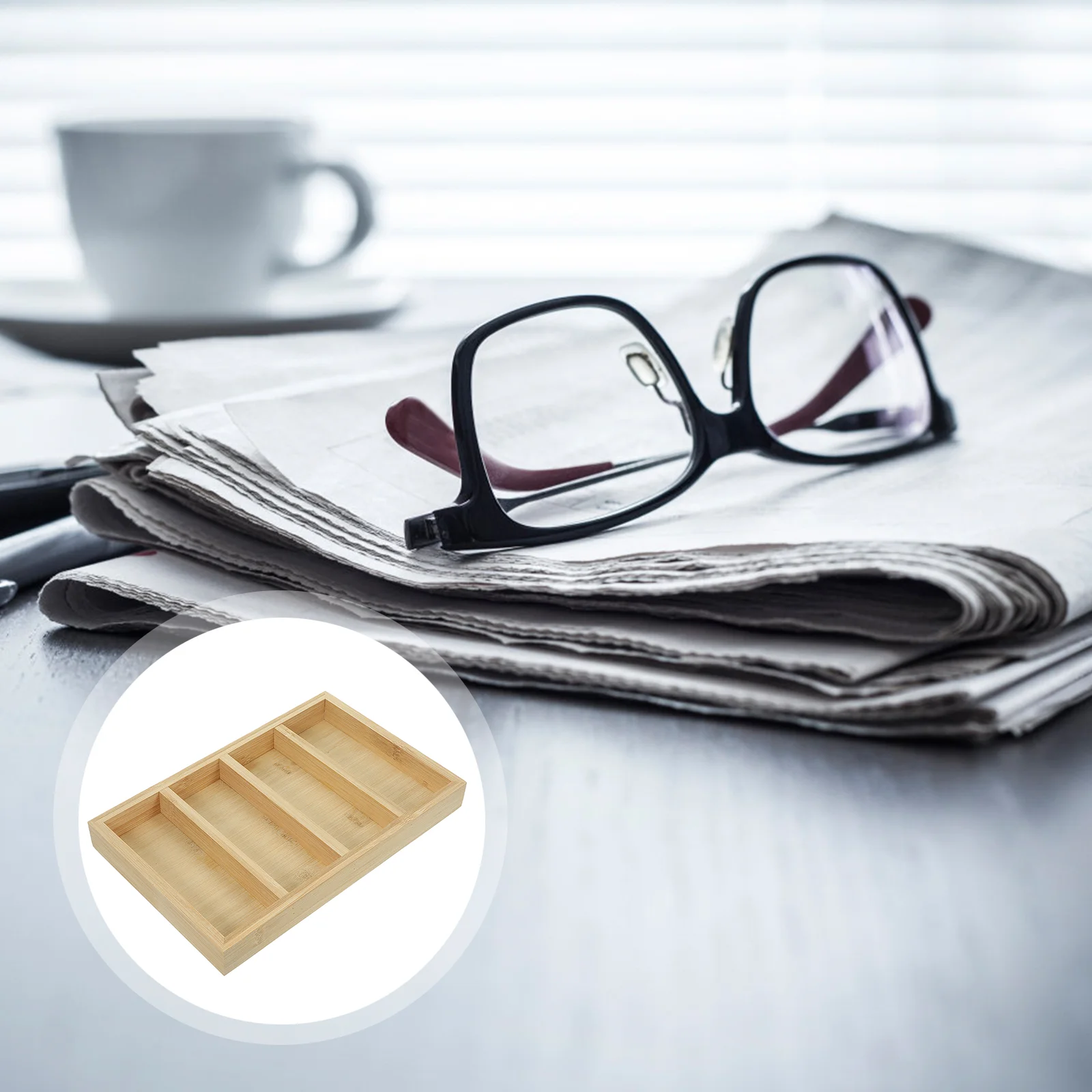 Bamboo Four-compartment Glasses Storage and Display Tray Eyewear Countertop Holder Sunglass Wooden
Bamboo Four-compartment Glasses Storage and Display Tray Eyewear Countertop Holder Sunglass Wooden