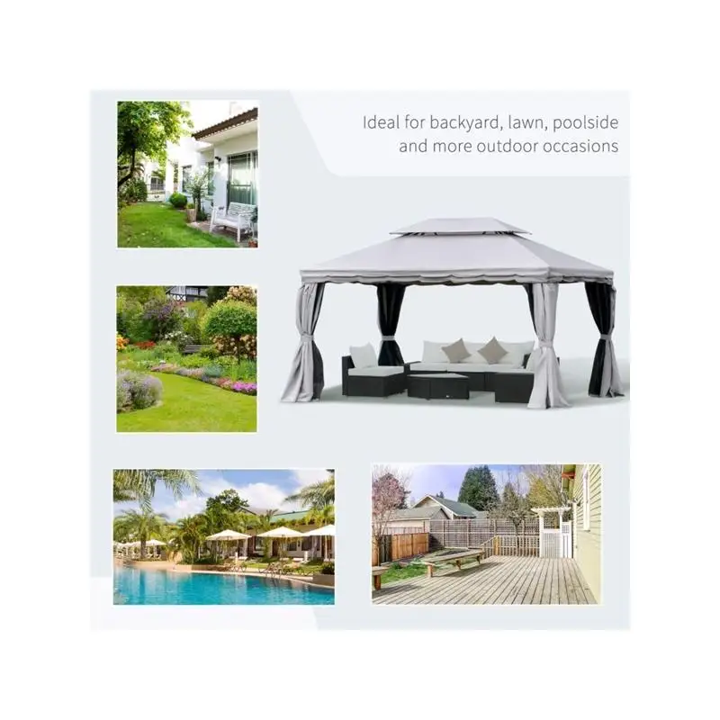 Альтанка для патио 10 футов x 13 футов — серая — подходит для использования на открытом воздухе — идеально подходит для установки на заднем дворе, расслабляющих встреч и тени
Альтанка для патио 10 футов x 13 футов — серая — подходит для использования на открытом воздухе — идеально подходит для установки на заднем дворе, расслабляющих встреч и тени