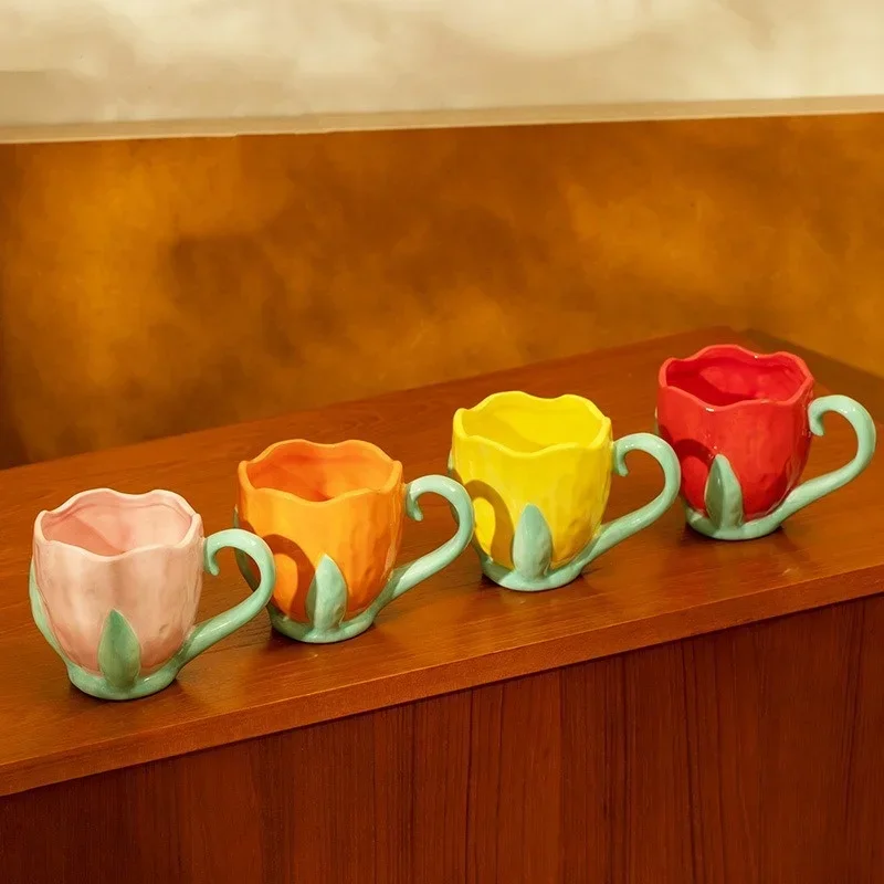 Tulip Ceramic Mug Stereoscopic Relief Flower-shaped Coffee Cups Breakfast Cup Afternoon Tea Mugs Home Living Room Decor Gifts
Tulip Ceramic Mug Stereoscopic Relief Flower-shaped Coffee Cups Breakfast Cup Afternoon Tea Mugs Home Living Room Decor Gifts