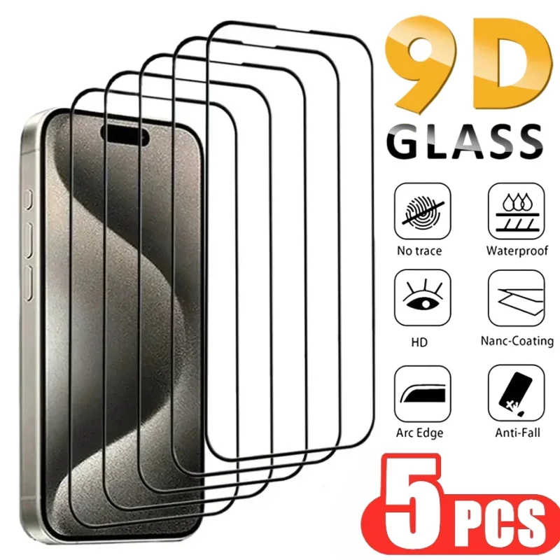 5 PCS Tempered Glass For iPhone 16/15/14/13/12/11 Anti Scratch Black Frame Protective Glass For 15ProMax 14Pro Screen Protector
5 PCS Tempered Glass For iPhone 16/15/14/13/12/11 Anti Scratch Black Frame Protective Glass For 15ProMax 14Pro Screen Protector