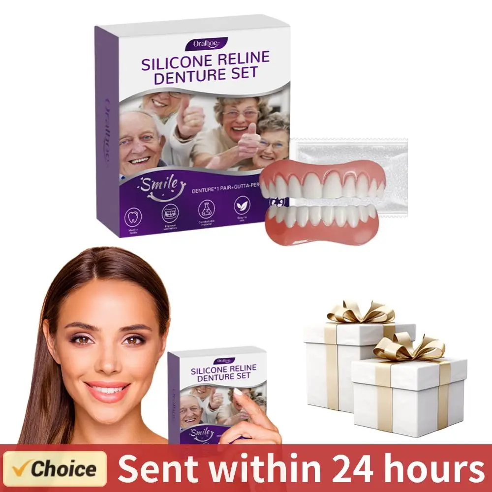 Silicone Reline Denture Set Denture Silicone Liners High Elasticity Soft Denture Kit Teeth Upper and Lower Set for Men and Women
Silicone Reline Denture Set Denture Silicone Liners High Elasticity Soft Denture Kit Teeth Upper and Lower Set for Men and Women
