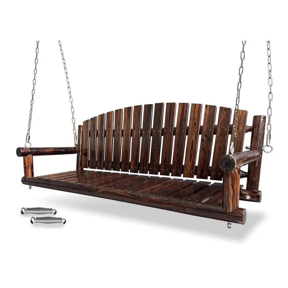 Rustic Log Wooden Porch Swing, HeavyDuty 900 LBS, Outdoor Hanging Bench for Patio, Garden, Yard Solid Fir Wood, Handcrafted, We
Rustic Log Wooden Porch Swing, HeavyDuty 900 LBS, Outdoor Hanging Bench for Patio, Garden, Yard Solid Fir Wood, Handcrafted, We