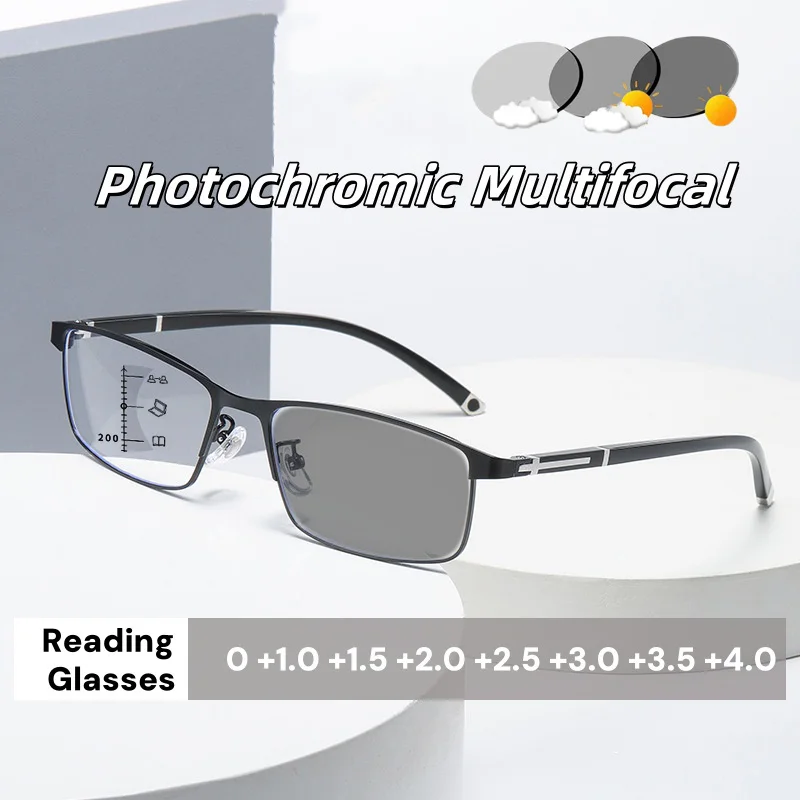 Trendy Men's Photochromic Multifocal Reading Glasses High Definition Far Near Dual-use Anti Blue Light Glasses Diopter To +4.0
Trendy Men's Photochromic Multifocal Reading Glasses High Definition Far Near Dual-use Anti Blue Light Glasses Diopter To +4.0