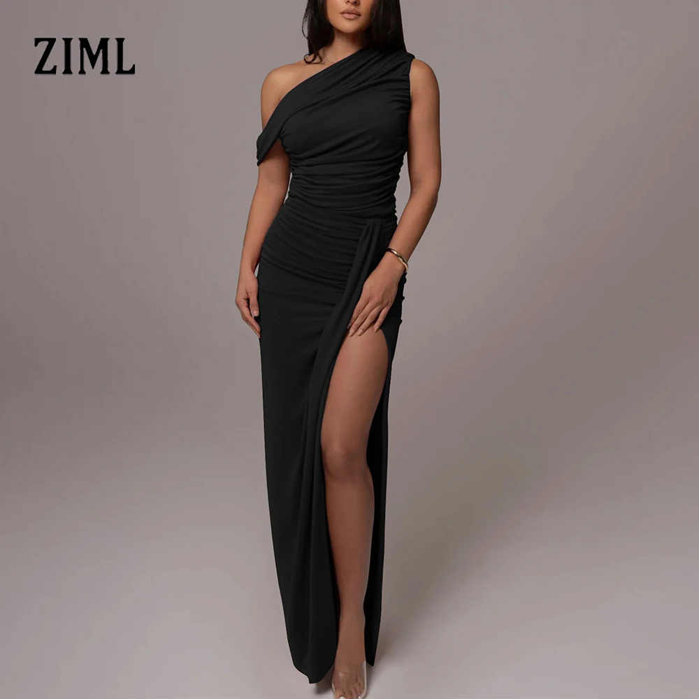 ZIML Solid Spliced Folds Slimming Dresses for Women Diagonal Collar Sleevevless High Waist Temperament Dress Female Fashion New
ZIML Solid Spliced Folds Slimming Dresses for Women Diagonal Collar Sleevevless High Waist Temperament Dress Female Fashion New