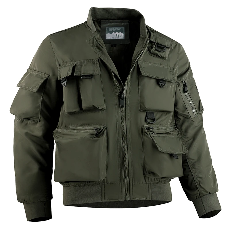 Casual Pilot Men's Jacket Loose Multi Pocket Functional Workwear Jacket Stand Up Collar Outdoor Camping Men's Jacket Brand Coat
Casual Pilot Men's Jacket Loose Multi Pocket Functional Workwear Jacket Stand Up Collar Outdoor Camping Men's Jacket Brand Coat