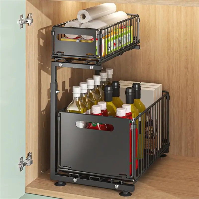 2 Tiers Pull Out Under Sink Organizers Carbon Steel Storage Rack For Kitchen Bathroom Cabinet B03E
2 Tiers Pull Out Under Sink Organizers Carbon Steel Storage Rack For Kitchen Bathroom Cabinet B03E
