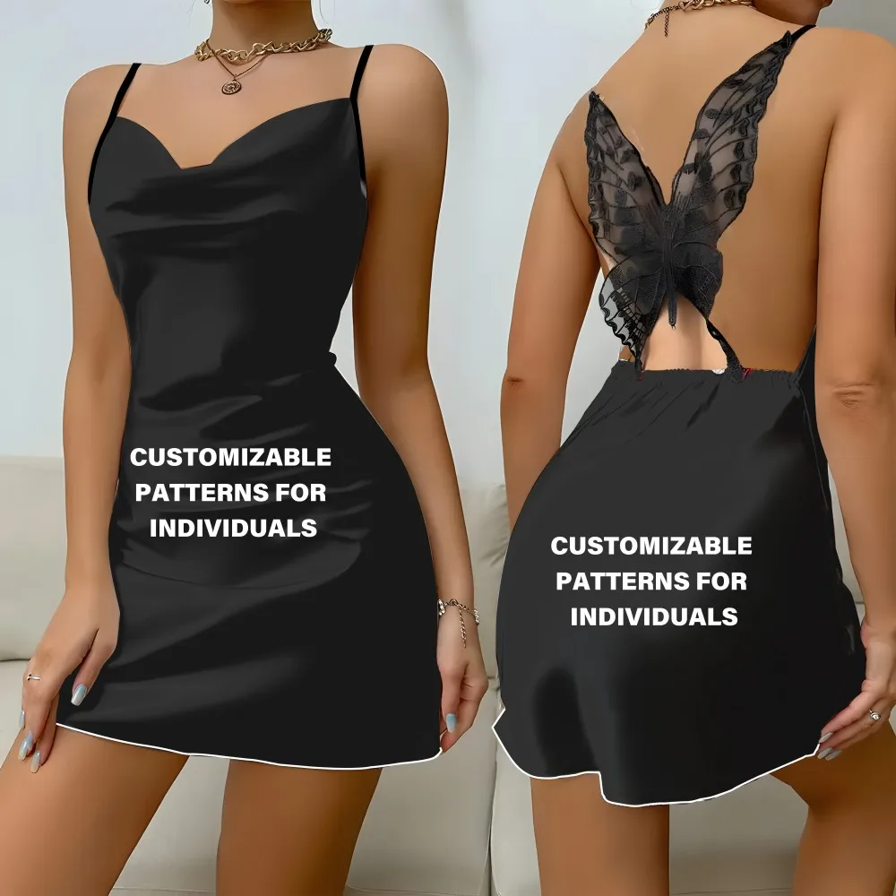 Personalized customized pattern elegant lightweight back butterfly lace design women's suspender dress XS-3XL size optional 
Personalized customized pattern elegant lightweight back butterfly lace design women's suspender dress XS-3XL size optional