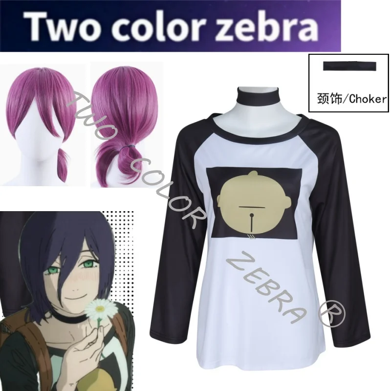 Anime Chainsaw Man Reze Black White T-shirt Cosplay Costume Cartoon Face Print Choker Wig Set Daily Style Casual Wear OrRoleplay
Anime Chainsaw Man Reze Black White T-shirt Cosplay Costume Cartoon Face Print Choker Wig Set Daily Style Casual Wear OrRoleplay