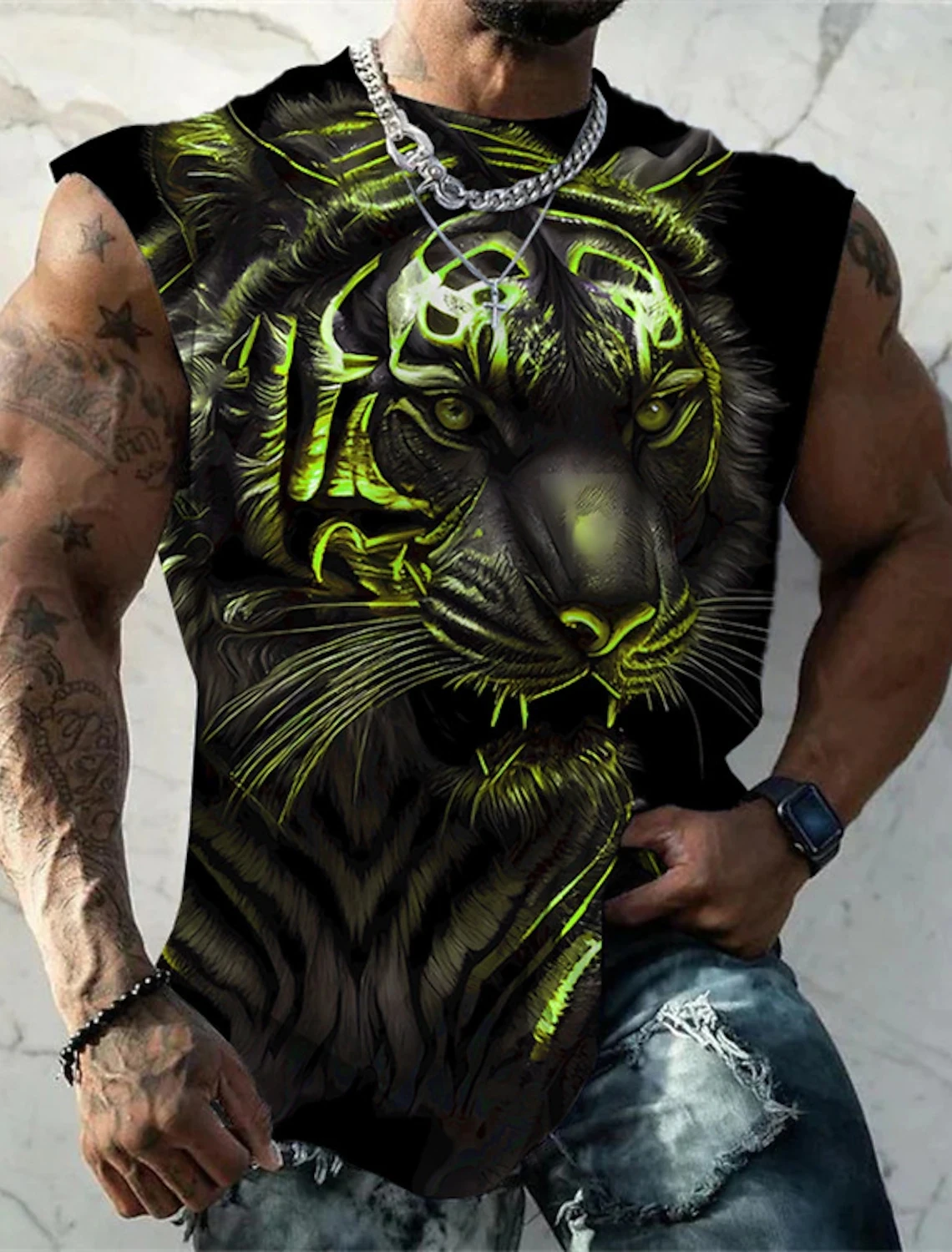 3D Printed Animal Pattern Men's Sleeveless T Shirt Retro Hip Hop Street Fashion Top Summer Casual Loose Round Neck Male Clothing
3D Printed Animal Pattern Men's Sleeveless T Shirt Retro Hip Hop Street Fashion Top Summer Casual Loose Round Neck Male Clothing