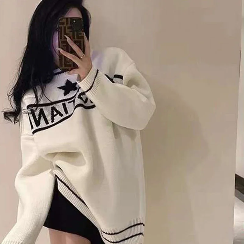 Autumn/winter New High Quality Comfortable Exquisite Pullover Knitted Sweater Fashion Elegant Casual Loose Popular Women's Top
Autumn/winter New High Quality Comfortable Exquisite Pullover Knitted Sweater Fashion Elegant Casual Loose Popular Women's Top