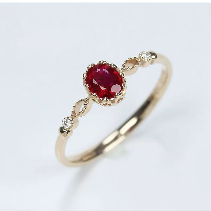 14K Rose Gold Natural Pigeon Blood Ruby Oval Light Luxury Crown Queen Ring Yellow Gold Set Ring
14K Rose Gold Natural Pigeon Blood Ruby Oval Light Luxury Crown Queen Ring Yellow Gold Set Ring