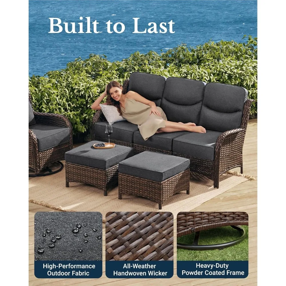 Роскошная уличная мебель, диван для патио с высокой спинкой, большой 3-местный диван с толстыми подушками 6 дюймов, идеально подходит для крыльца, у бассейна, декабрь
Роскошная уличная мебель, диван для патио с высокой спинкой, большой 3-местный диван с толстыми подушками 6 дюймов, идеально подходит для крыльца, у бассейна, декабрь