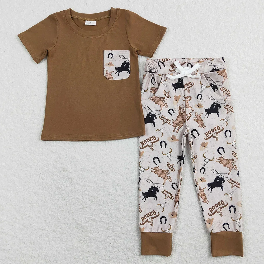 Wholesale Baby Boy Clothes Rodeo Fashion Kids Designer Clothes Boys Sets Western Boutique Toddler Boys Clothes Short Sleeve Pant
Wholesale Baby Boy Clothes Rodeo Fashion Kids Designer Clothes Boys Sets Western Boutique Toddler Boys Clothes Short Sleeve Pant